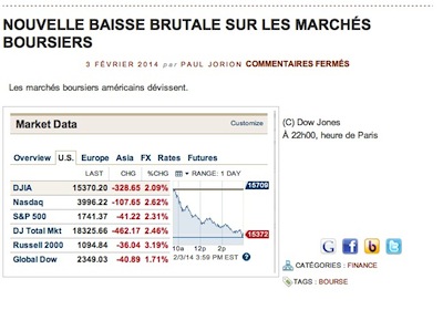 Blog Paul Jorion 140203